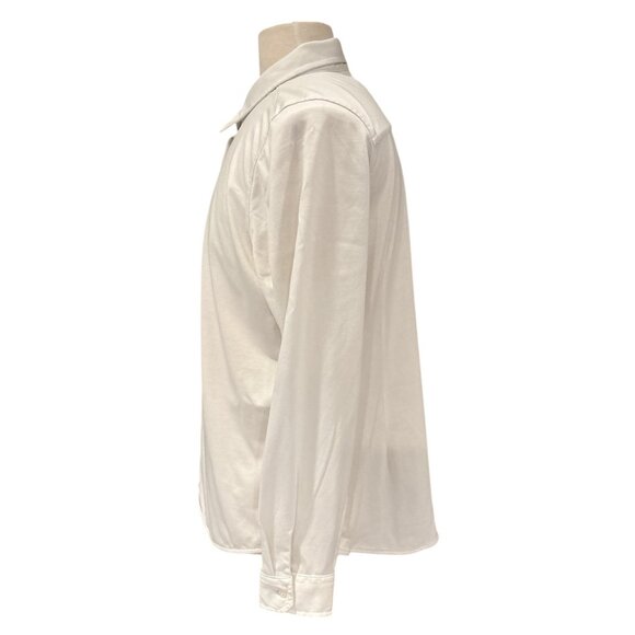 L.L.Bean White Long-Sleeve Button-Up Shirt XL Regular Shrink-Free 100% Cotton Me - Picture 2 of 8